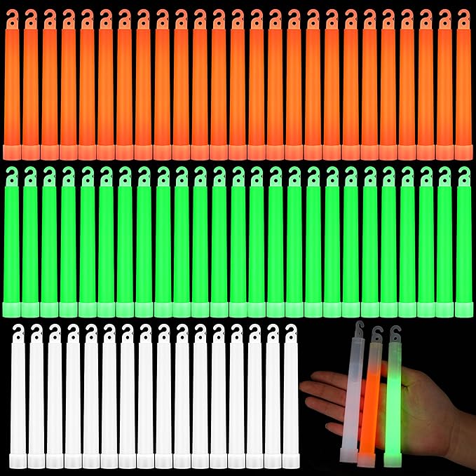 Sotiff 96 Pcs 6 Inch Ultra Bright Emergency Glowing Sticks, Glow Sticks with 12 Hour Duration, Halloween Favors for Party Birthday Wedding Concerts Halloween