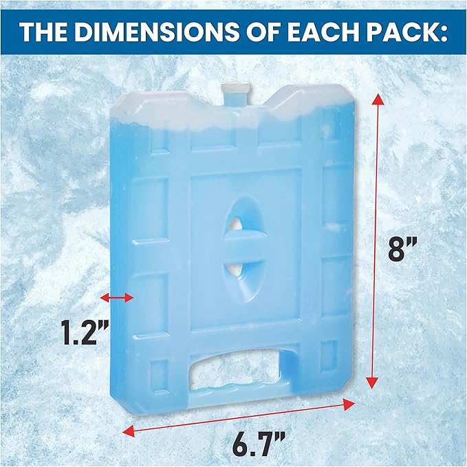 Reusable Jumbo Ice Pack - Long Lasting - Perfect for Keeping Food Or Beverages Cold, Coolers, Camping, Beach Coolers, Hiking & More, Clear Blue