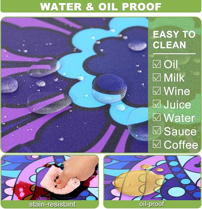 Fitted Picnic Table Cover with Bench Covers Vinyl Waterproof Elastic Edges Fitted Rectangle Tables Patio Tablecloth Camping Gear and Essentials Rv Accessories Road Trip Supplies Car Travel Must Haves