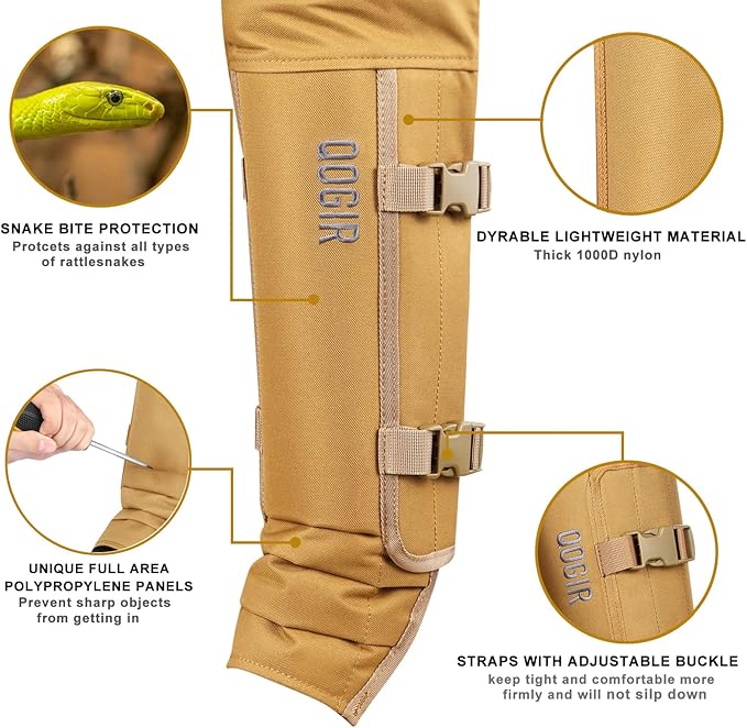 QOGIR Snake Guard Protection Chaps: Snake Bite Protection for Ankle to Thigh Snake Chaps, Waterproof Snake Gaiters