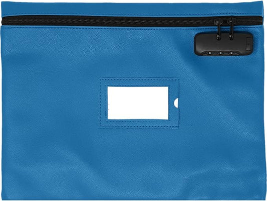 Sky Blue Notary Bag | 14x11 Inch | Locking Document Case | Zipper Closure | Fits Notary Kit, Stamp, Embosser, Ink Pad & Valuables