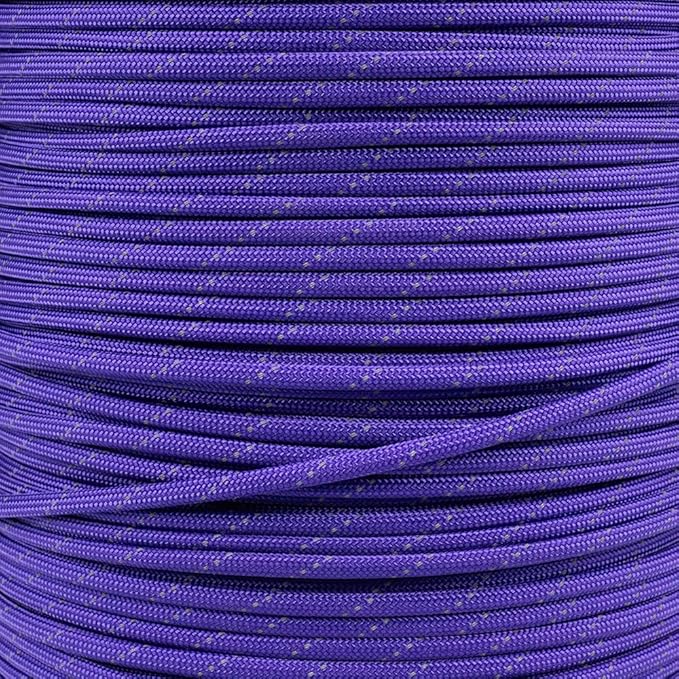 Paracord Planet Reflective 550lb Paracord – 7 Strand Type III Nylon Parachute Cord for Outdoor Visibility, Hiking, and Crafting – 30+ Colors and 4 Length Options