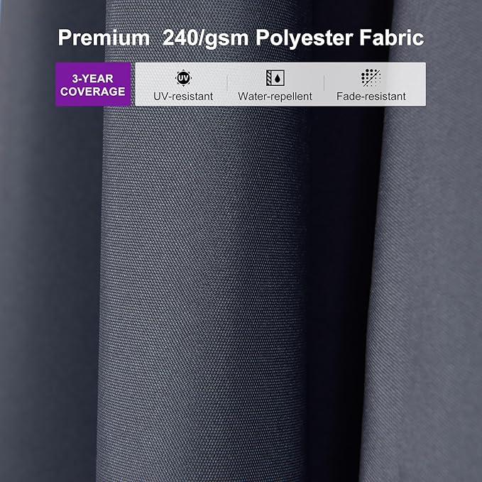 PURPLE LEAF 10' × 13' Patio Cantilever Umbrella with Base Outdoor Rectangle Adjustable Offset Umbrellas with 360-degree Rotation and 8 Heavy Duty Metal Ribs for Garden Deck Pool Grey