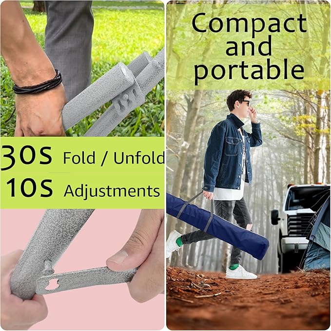 Tranquillo Ultimate Relaxation Portable Hammock Stand, Foldable Hammock Stand with Canvas Hammock, Spreader Bar, Quick Fold Unfold in 30 Seconds Steel Frame Hammock 600 lbs Capacity, White/Navy