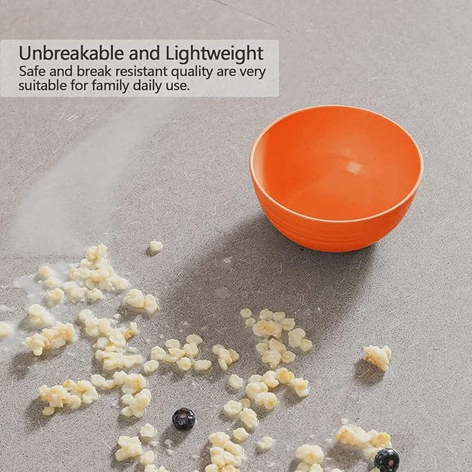 Homestockplus Unbreakable Cereal Bowls 25 OZ Microwave and Dishwasher Safe BPA-Free Bowl Dessert Bowls for Serving Soup, Oatmeal, Pasta and Salad [Set of 6]