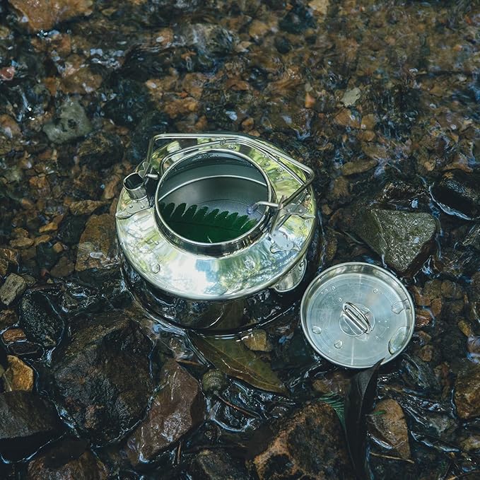 Fire-Maple Antarcti Portable 0.6 Liter Lightweight Stainless Steel Camping Kettle | Durable and Portable Camp Tea Pot | Ideal for Bushcraft and Outdoor Campfire Use