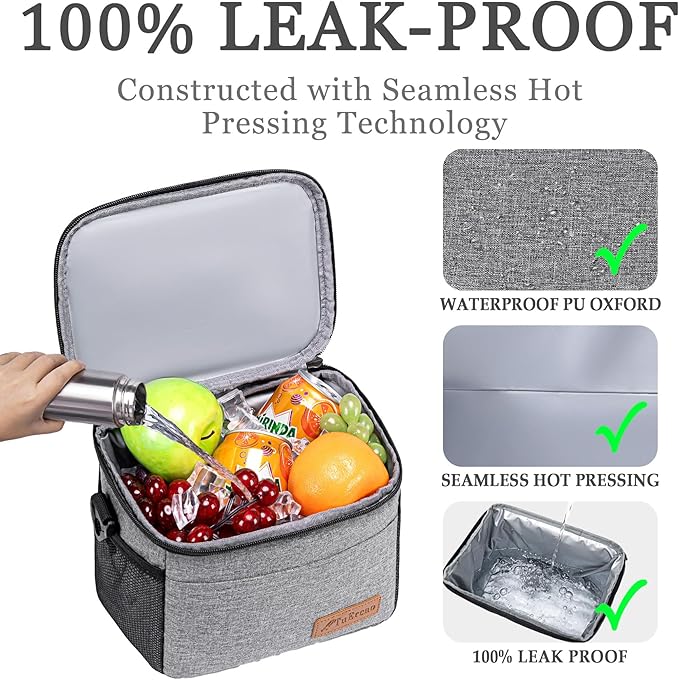 TuErcao Insulated Cooler Bag 6/24 Can Collapsible Leakproof Soft Sided Cooler for Car, Portable Foldable Small Ice Chest for Beach Camping Picnic Travel, 5/15qt Lunch Box for Men Work