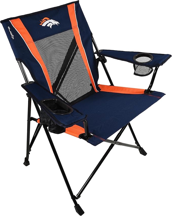 Kijaro Sports Fan Folding Chair, 26" L x 35.5" W x 37" H, Denver Broncos