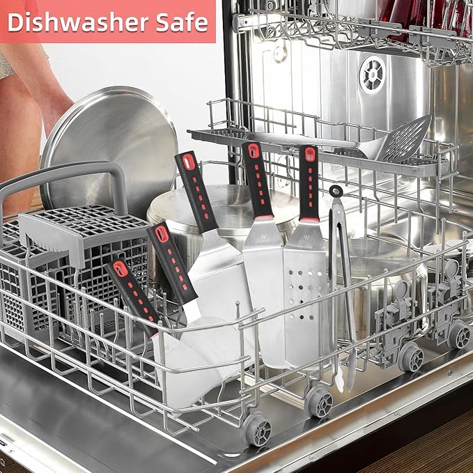 Griddle Accessories Kits, 30 Pcs Griddle Grill Tools Set, Professional Grill BBQ Spatula Set with Basting Cover, Spatula, Scraper, Bottle, Tongs, Egg Ring