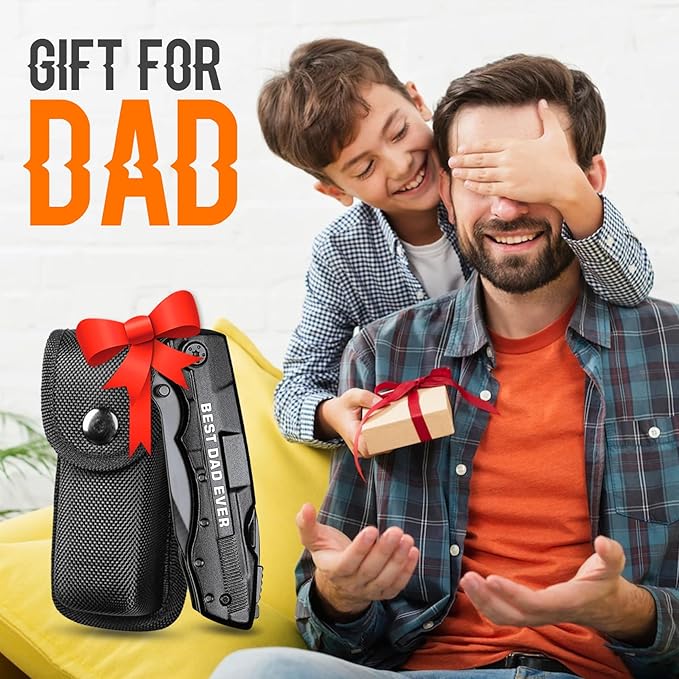 Gifts for Dad, Multitool Knife BEST DAD EVER for Camping, Fathers Day Christmas Unique Gifts for Dad, Dads Birthday Gift from Daughter Son, Christmas Ideal Presents for Dads, Gadget Present for Father