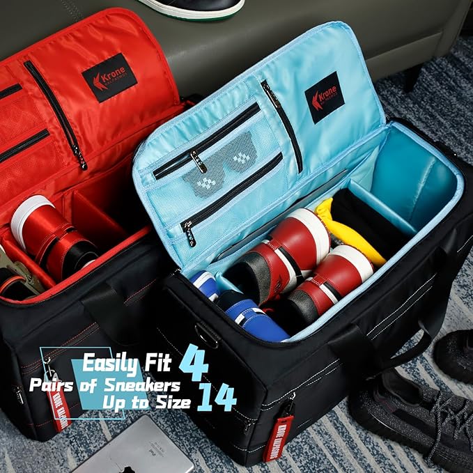 Sneaker Bag for Travel/Sneakerhead gift/Outdoor Sports Bag/Gym Bag /, A Multi-functional Travel Duffel Bag with 3 Adjustable Dividers, & Shoulder Strap,Made of Nylon, by Krone Kalpasmos-classic