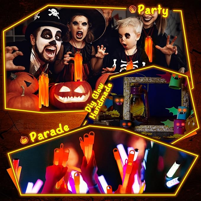 Lewtemi 4" or 6" 100 Pack Bright Glow Sticks Bulk, Glow in The Dark Party Supplies Birthday and Holidays Party Favors