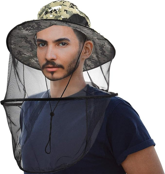 CozyCabin Mosquito Head Net Hat with Removable Mesh Hidden Netting, Design for Outdoor Fishing Gardening