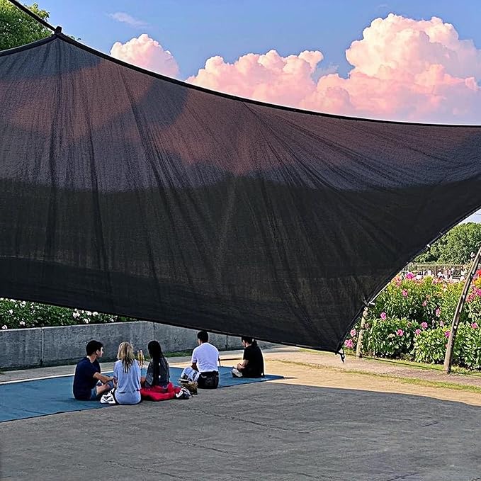 winemana Black Shade Cloth 40%, 8x10 FT Mesh Tarp - Garden Shade for Greenhouse, Patio, Vegetables, Plants Cover and Chicken Coops, Sun Shade Net for Outdoor Protection with Reinforced Grommets