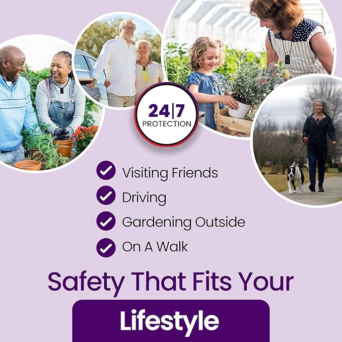 Medical Guardian MGMini | Medical Alert Device for Seniors | Water-Resistant, Emergency Call Button, 24/7 Monitoring, Step Counter, GPS Tracking | Monthly Subscription Required | Black