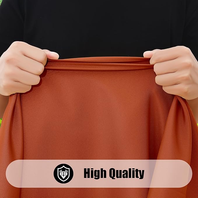 Smiry 2 Pack Rectangle Picnic Table Cloth, Waterproof Elastic Fitted Tablecloths, Washable Polyester Rectangular Patio Table Cover for Camping, Indoor and Outdoor (Rust, 30"x96")