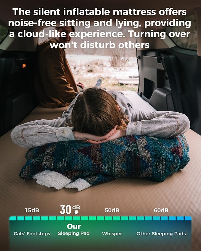 KingCamp Flexi Rest 5.0 Sleeping Pad for Camping, Inflatable Sleeping Mat, Portable Camping Mattress for Tent, Cot & RV Travel, PVC Free, Twin