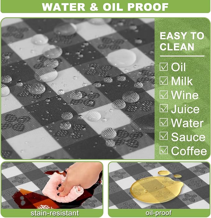 Fitted Picnic Table Cover with Bench Covers Waterproof Elastic Edges Rectangle Patio Tablecloth Outdoor Camping Essentials Stuff Rv Accessories Summer Trip Travel Supplies Party Camper Gifts, 6 ft