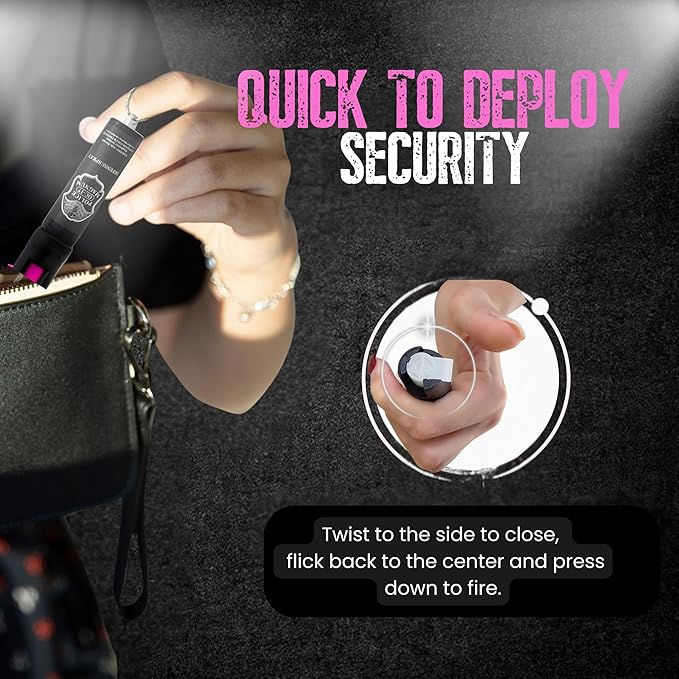 Police Magnum Compact Pepper Spray Self Defense Safety Tool- Strong Built-in Keychain Holder- Small Discreet Canister- Made in The USA- 1 Pack 3/4oz Twist Lock Keyring