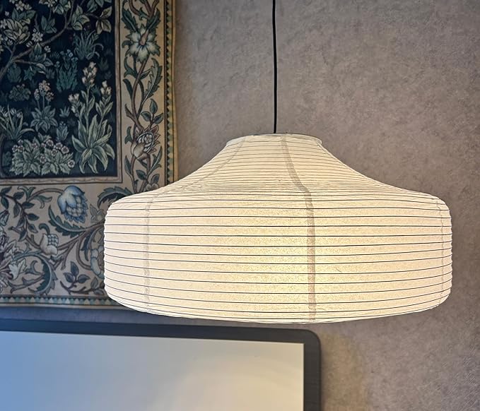 White Large Ceiling Paper Lanterns Shade(50cm,19.69"), Rice Paper Lights Lamps, Vintage Chinese/Japanese Pendant Lantern Lamps, Hanging Paper Lamp Shade for Living Room,Wedding,Bedroom