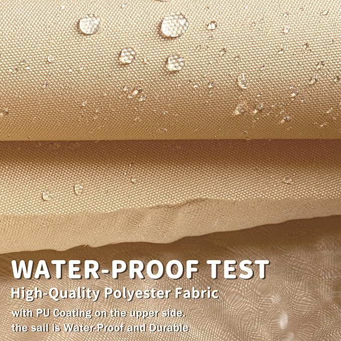 LOVE STORY Waterproof 10'x10' Rectangle Sand Sun Shade Sail Cannoy UV Resistant for Outdoor Patio Garden Backyard (We Make Custom Size)