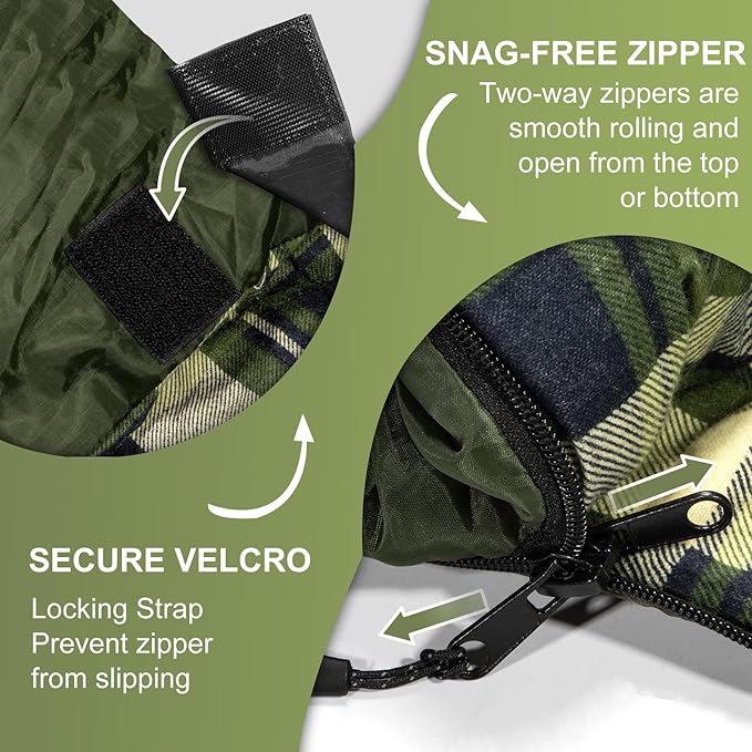 Double Sleeping Bag for Adults Kids, XL Queen Size 2 Person All Season for Warm & Cold Weather, Lightweight Compact with Compression Sack Camping Essentials for Backpacking Hiking