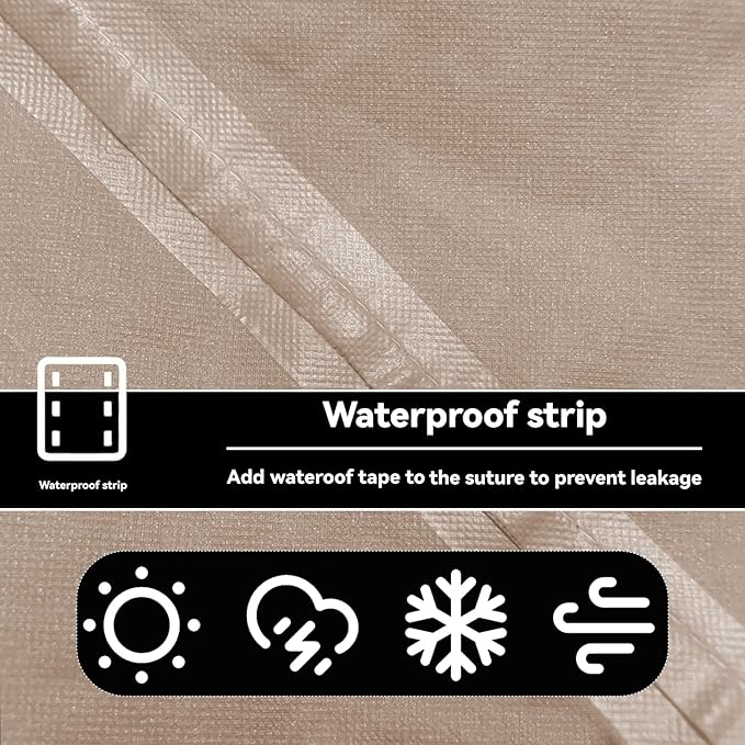 Outdoor Dining Cart Cover - Heavy Duty Waterproof Cover for Royal Gourmet Cart Flattop Worktable, Coverage Includes Outdoor Utility Cart,Tabletop Griddle and Propane Tank.Khaki