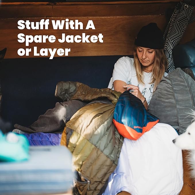 Rumpl Stuffable Fleece Pillowcase for Travel and Camping, Deepwater