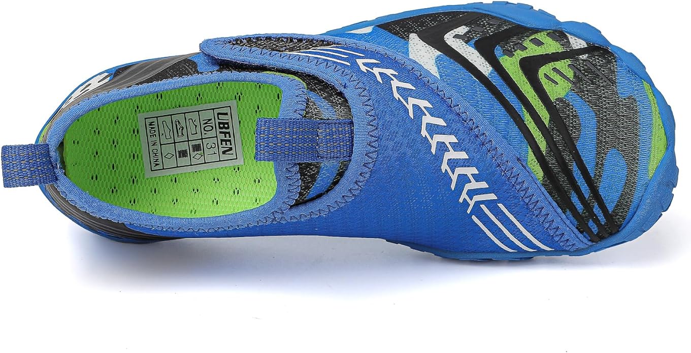 UBFEN Water Shoes for Kids Boys Girls Aqua Socks Barefoot Beach Sports Swim Pool Quick Dry Lightweight Toddler Little Big Kid