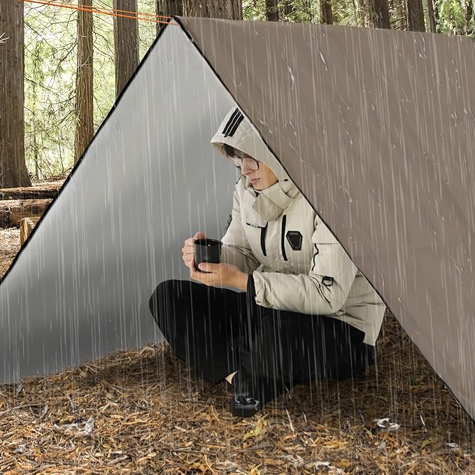 RedSwing Heavy Duty Survival Blanket, Waterproof Emergency Thermal Tarp, Multipurpose Reflective Insulated All Weather Blankets for Camping Hiking, Brown