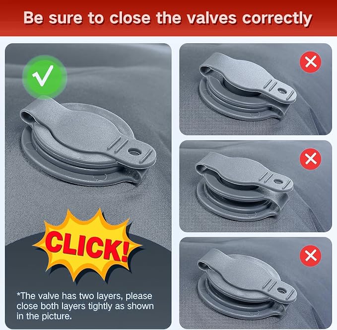 Camping Sleeping Pad, Extra Thick 5 Inch Camping Mat with Pillow Built-in Foot Pump Inflatable Sleeping Pads Compact for Camping Backpacking Hiking Traveling Tent