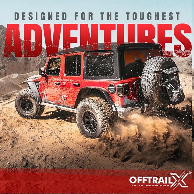 Spare Tire Hanging Mesh Trash Bag Heavy Duty Cargo Storage Bag for Wrangler, Bronco, Jeep, Truck, SUV, Car, Trunk Organizer for Camping, Beach, Outdoor, Off-Road Recovery Gear