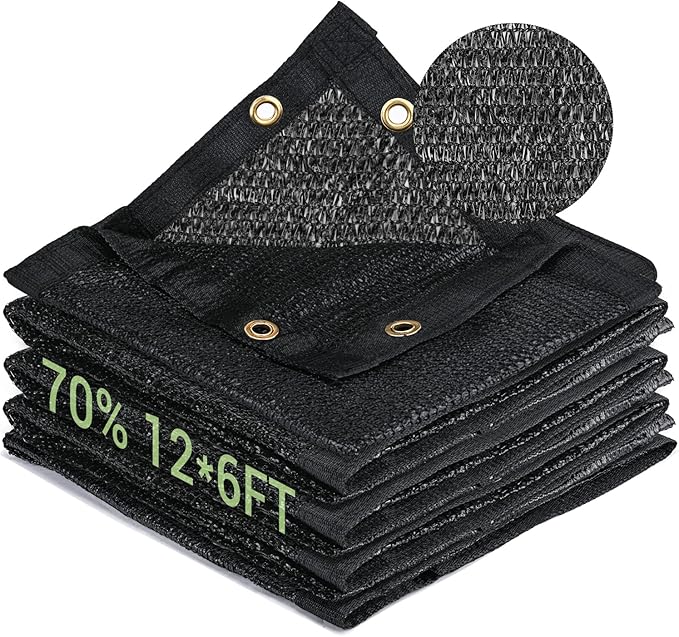 Keten 70% Garden Shade Cloth, 12x6FT HDPE Mesh Tarp with Upgraded Grommets, UV-Resistant Outdoor Sun Shades for Greenhouse, Garden, Patio Plants, Pergola