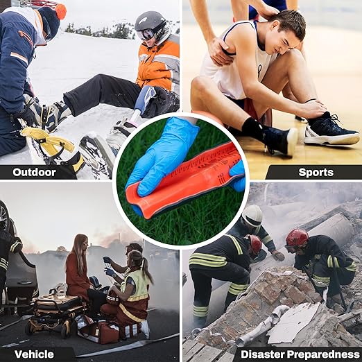 RHINO RESCUE First Aid Splint 36" X 4.3" Orange-Gray, Keep Bones in Position (4, Splint Bundle)