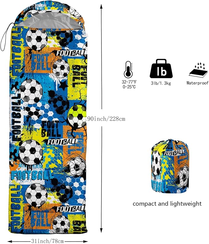 Print sleeping bag,sleeping bags,Outdoor Camping Sleeping Bag，Suitable For Children Boys And Girls Portable,Waterproof,Compact And Lightweight,Great For Outdoor Camping,Backpacking And Hiking
