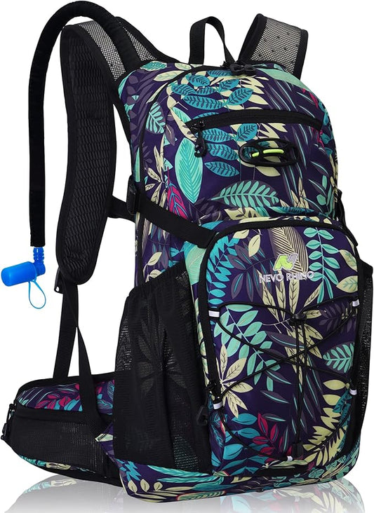 N NEVO RHINO Hydration Backpack, 18L Multipurpose Hiking Backpack with 3L Water Bladder, Water Backpack Insulated Hydration Pack Ideal for Hiking and Cycling