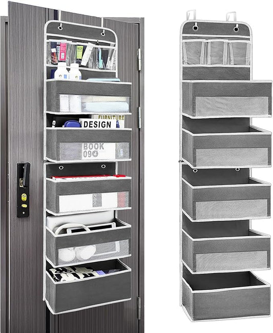 Bathroom Organizers and Storage, 6 Shelf of Reinforcement Anti-Tilt can Bear 44lb Closet Organizers and Storage, Suitable for Bedroom, Pantry, Kitchen, Bathroom, Dark Grey, 6 Shelf