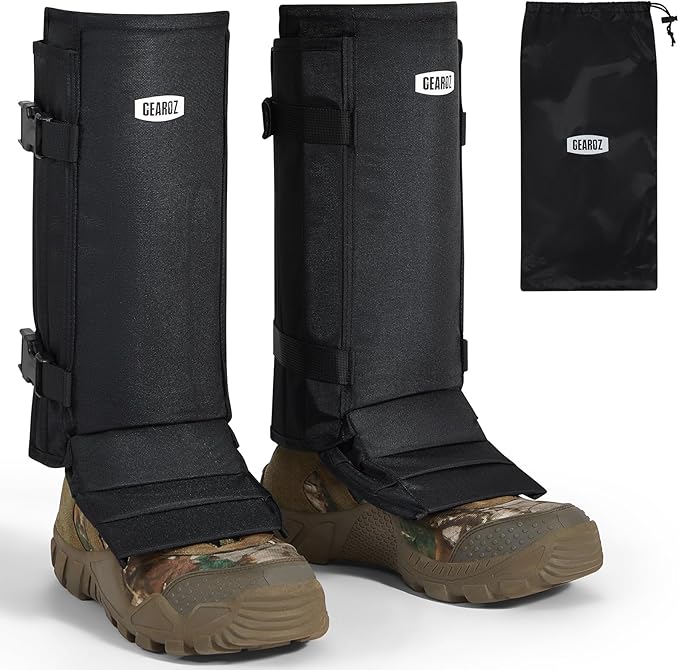 Snake Gaiters Snake Chaps, Waterproof Lower Legs Snake Guards, Snake Bite Protective Gaiters, Anti-Snake Gaiters for Men/Women, Adjustable Size for Hunting/Hiking/Farm Working