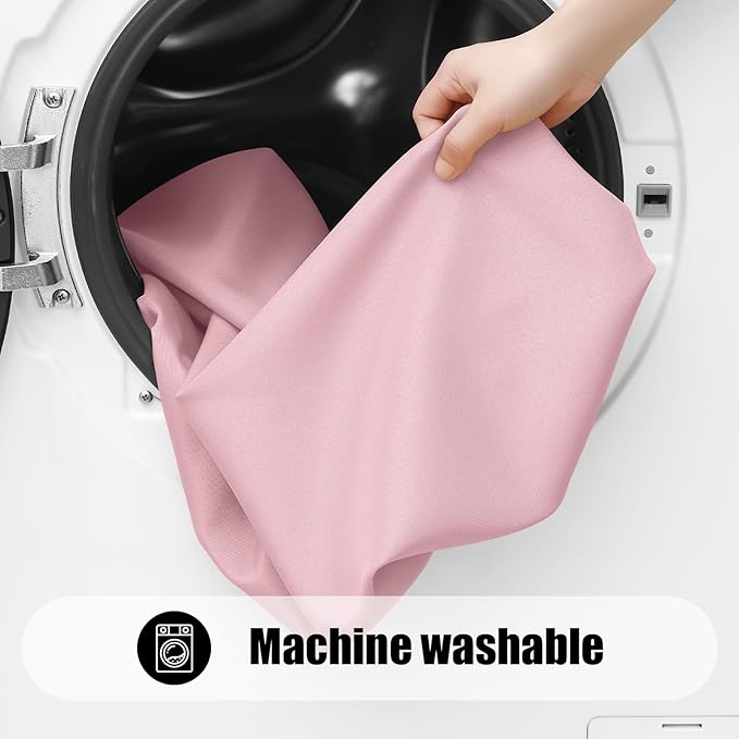 Smiry 2 Pack Rectangle Picnic Table Cloth, Waterproof Elastic Fitted Tablecloths, Washable Polyester Rectangular Patio Table Cover for Camping, Indoor and Outdoor (Pink, 30"x96")