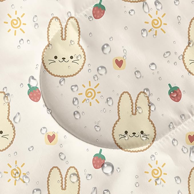 AILONEN Pink Lovely Rabbit Sleeping Bag for Girls Kids Adults,Warm and Cool Weather,Lightweight,Waterproof Backpacking,Cartoon Flowers Printed Bunny Sleeping Bag for Camping