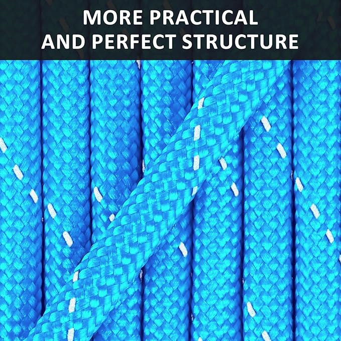 WEREWOLVES Reflective Paracord Rope 7 Strand Type III Parachute Cord 4mm 100ft / 200ft for Tent Camping Hiking Fishing Survival Tactical Clothesline DIY Projects