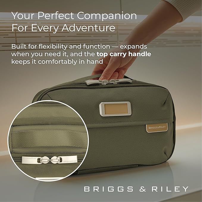 Briggs & Riley Toiletry Kit - Travel Bags for Women & Men, Organizer for Vacation, Dopp Kit for Bathroom Accessories, Makeup, & Skincare