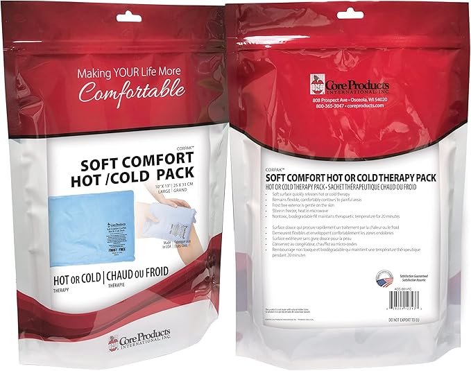 Core Products Soft Comfort CorPak, No Frost Hot and Cold Therapy Pack - 10" x 13", Made in The USA