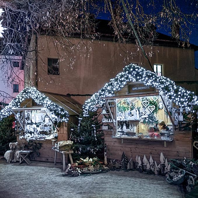 suddus 66ft 200 LED Outdoor String Lights, White Fairy Lights Battery Operated with Remote, Led Twinkle Lights for Bedroom, Wreath, Patio, Tapestry, Backyard, Garden, Christmas, Party, Indoor