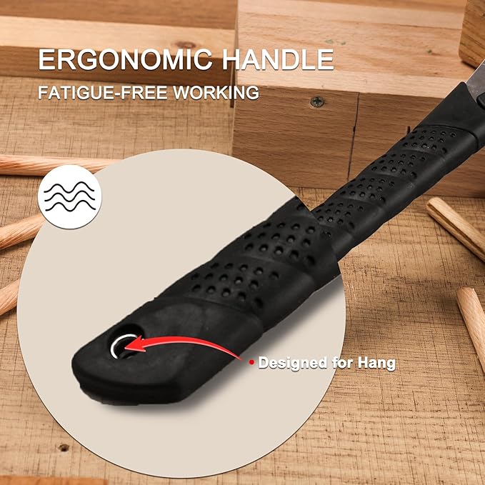 HAUTMEC Folding Japanese Pull Saw, 9-Inch Hand Wood Saw with SK5 Blade, 17TPI Sharp Trapezoid Teeth, Dual Cutting Angle, Pro Handsaw for Fine & Fast Cuts – HT0312