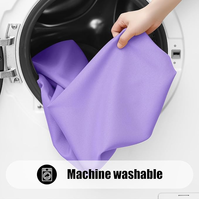 Smiry 2 Pack Rectangle Picnic Table Cloth, Waterproof Elastic Fitted Tablecloths, Washable Polyester Rectangular Patio Table Cover for Camping, Indoor and Outdoor (Lavender, 30"x48")