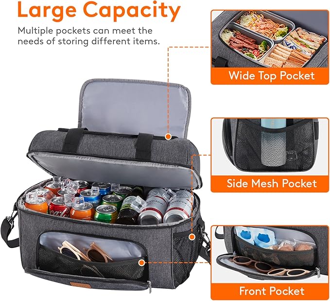 Lifewit Large Cooler Bag Insulated Lunch Bag Lightweight Portable Cool Bag Double Layer for Picnic, Beach, Work, Trip
