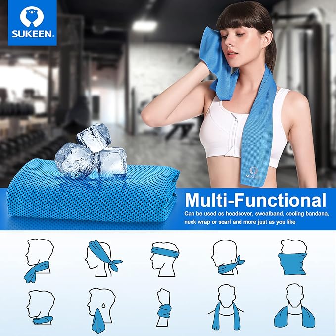 Sukeen Cooling Towel (40"x12") Bulk Ice Towel,Soft Breathable Chilly Towel,Microfiber Towel for Yoga,Sport,Running,Gym,Workout,Camping,Fitness,Workout & More Activities