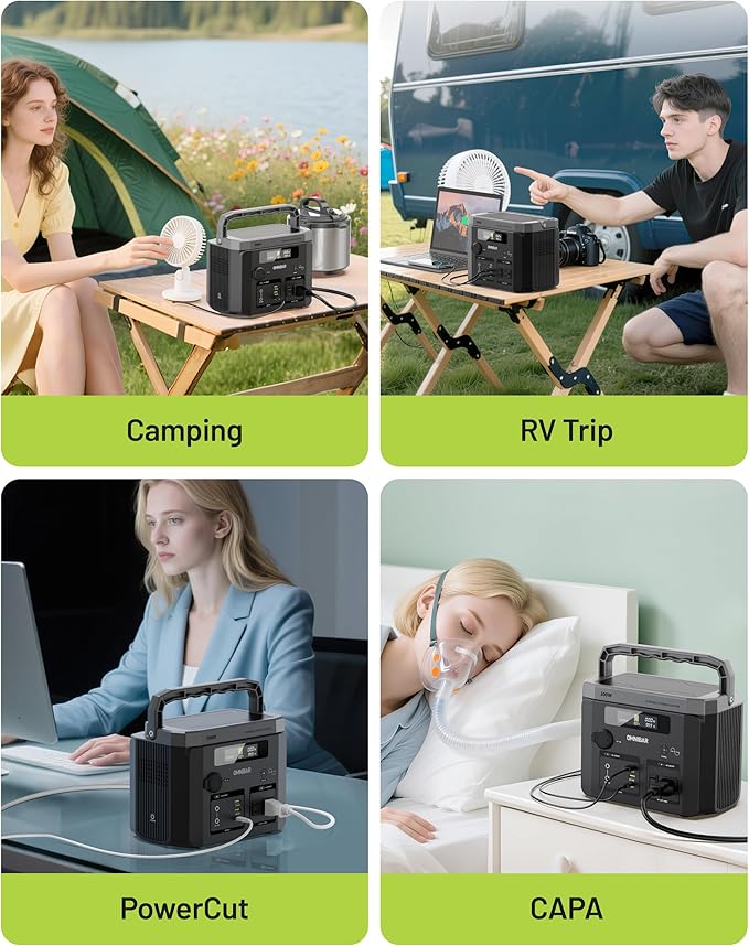 Portable Power Station 300W, 299.5Wh/83200mAh Solar Generator with 120V Pure Sine Wave AC Outlet, Backup Lithium Battery Generator for CPAP Outdoor RV Camping Emergency Home Use