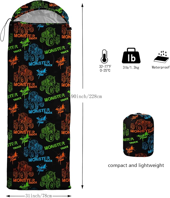 QOOMO Camping Sleeping Bags,3 Season Warm & Cool Weather,Lightweight,Waterproof Sleeping Bags for Adults & Kids,Traveling,and Outdoors,Camping Gear Equipment